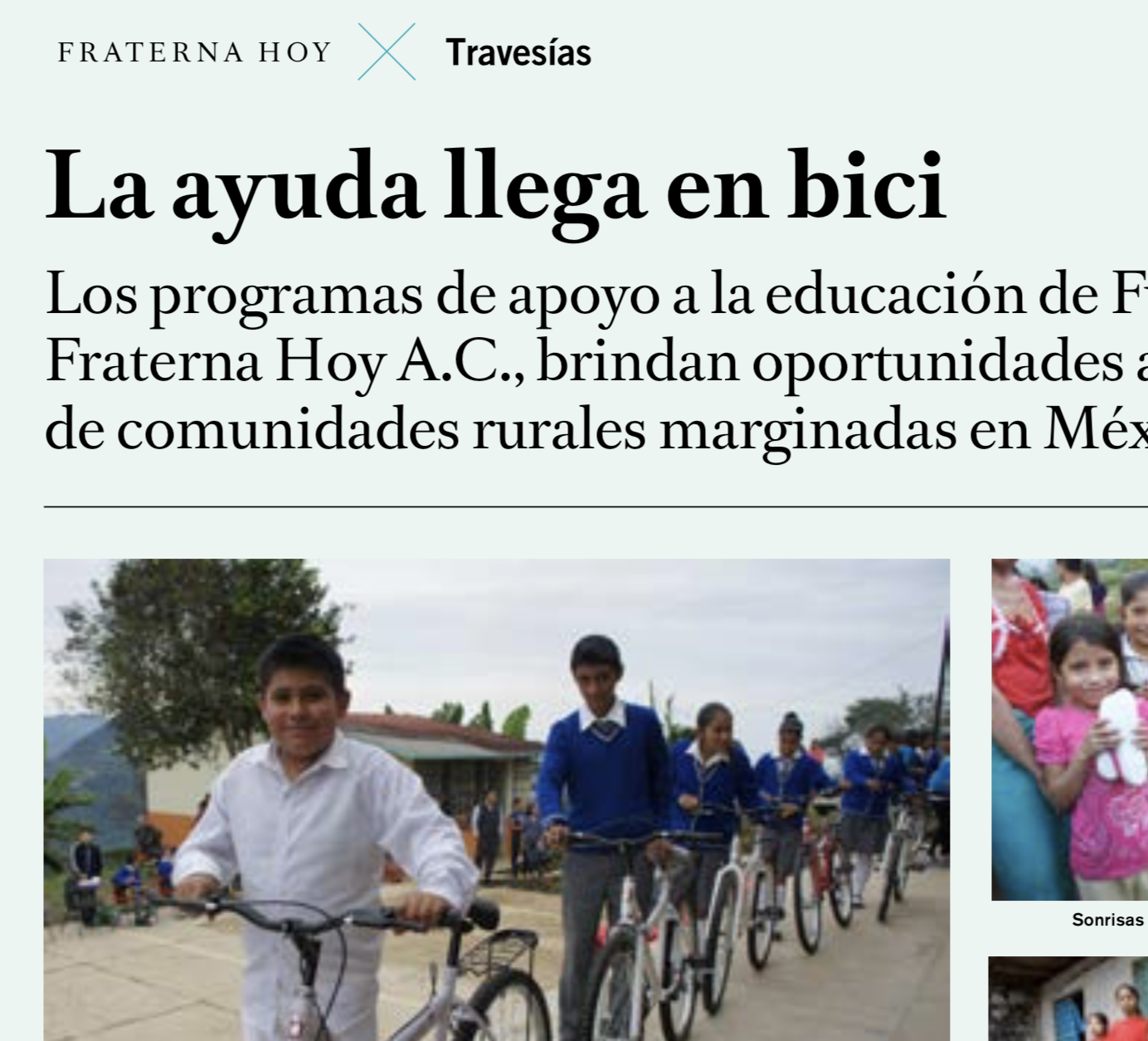 Reportaje en la revista Travesías