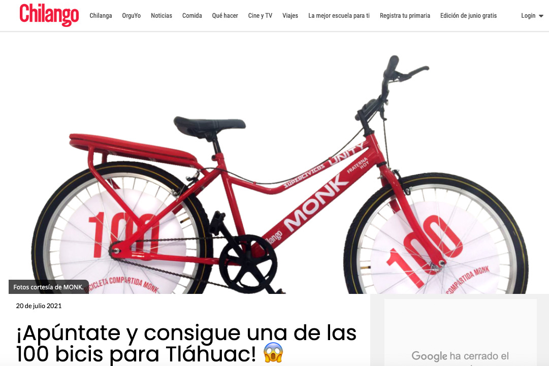 100 Bicis para Tlahuac – Reportaje en Chilango.com